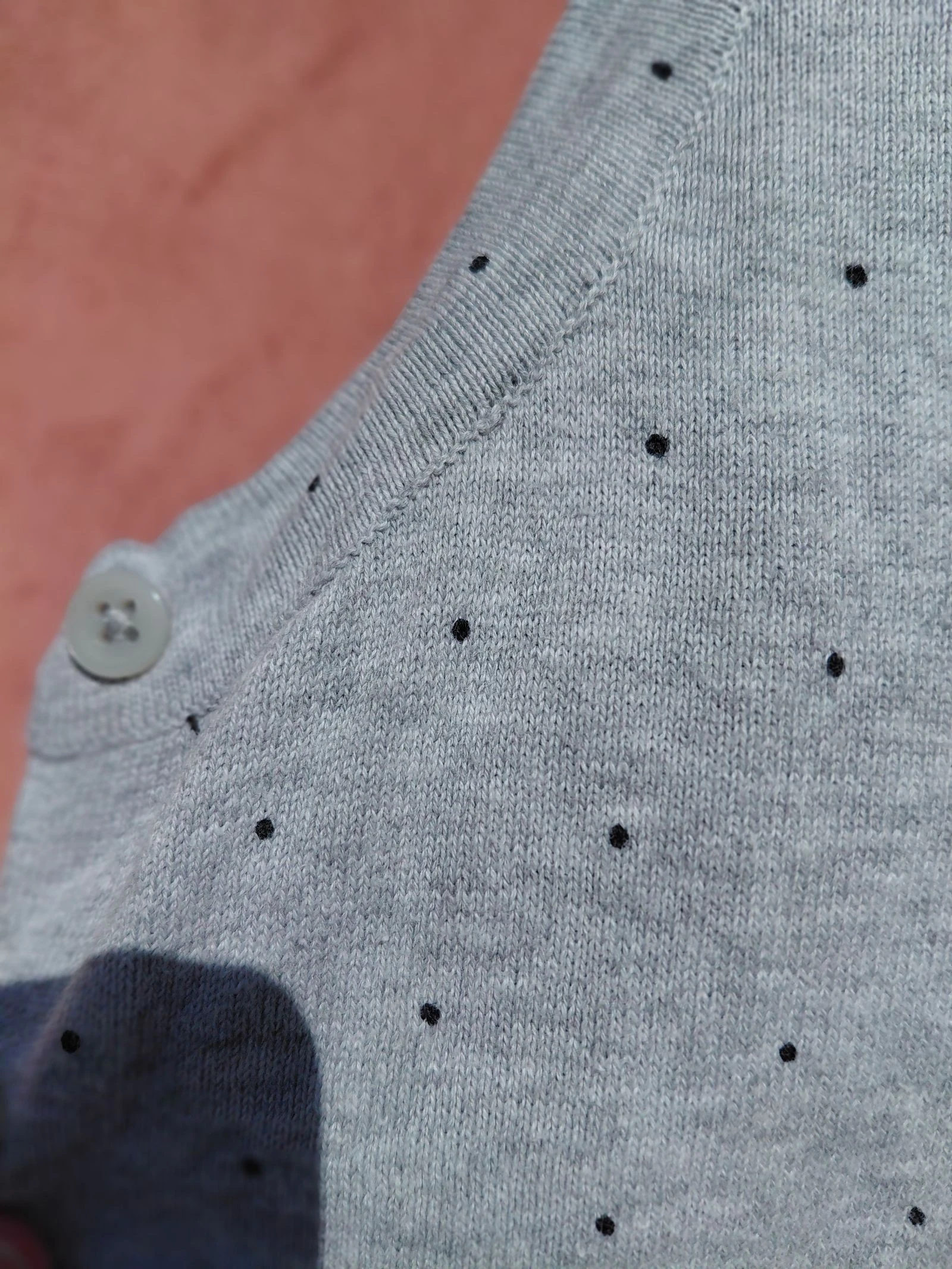 Chaleco / Cárdigan Tommy Hilfiger gris a lunares - Talla L (talla pequeña L o M) – photo 2